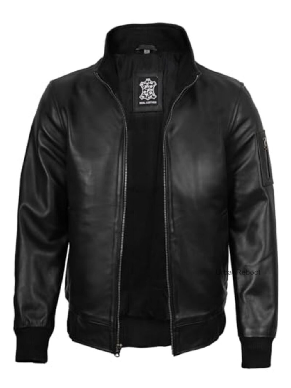 Men's Real Lambskin Leather Bomber Jacket Casual Zip Up Slim Fit Moto Coat